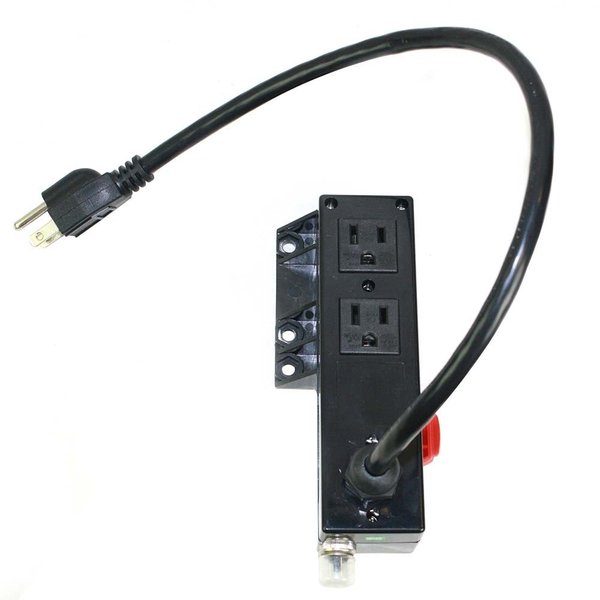Superior Electric Power Connector for Work Table (router or other) w/built in GFCI, 125V, 15A w/1.6ft long cord 14 AWG SE5020